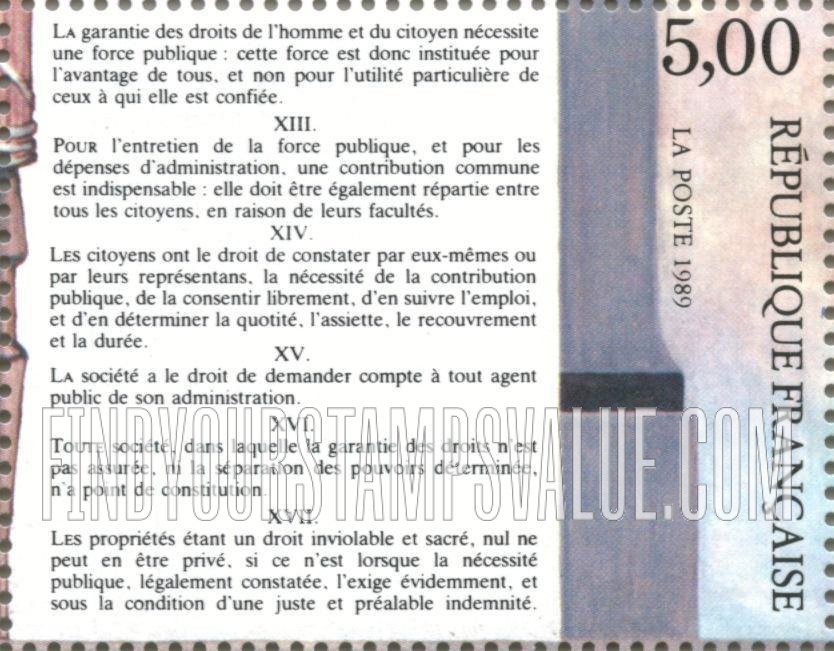 FindYourStampsValue: Declaration of the Rights of Man and the Citizen, Versailles, Aug. 26, 1789: Articles
