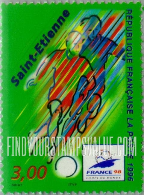 FindYourStampsValue: 1998 World Cup Soccer Championships, France: Saint-Etienne