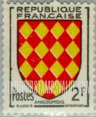 FindYourStampsValue: Arms of Angoumois: Arms Type of 1949
