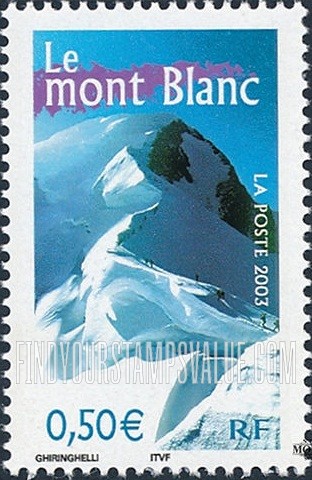 FindYourStampsValue: Aspects of Life in French Regions Type of 2003: Mont Blanc, vertical