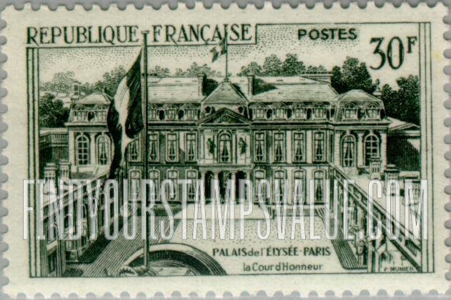FindYourStampsValue: Elysee Palace: Type of 1957