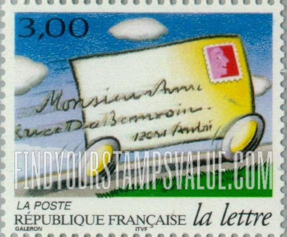 FindYourStampsValue: Cartoon Journey of a Letter: On wheels