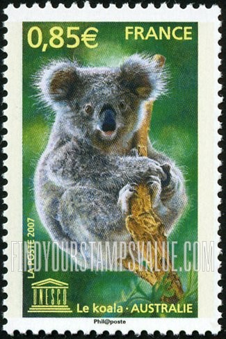 FindYourStampsValue: FOR THE UNITED NATIONS EDUCATIONAL, SCIENTIFIC AND CULTURAL ORGANIZATION - Koala, Australia