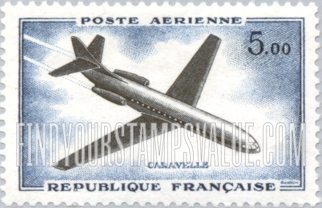 FindYourStampsValue: AIR POST - Caravelle: Types of 1954-59