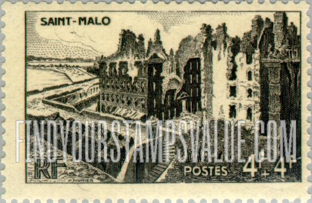 FindYourStampsValue: SEMI-POSTAL - Ruins of Saint-Malo