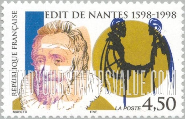 FindYourStampsValue: Edict of Nantes, 400th Anniversary: Henry IV