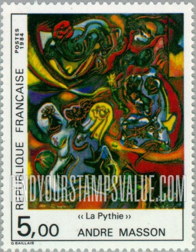 FindYourStampsValue: Pythia, by Andre Masson
