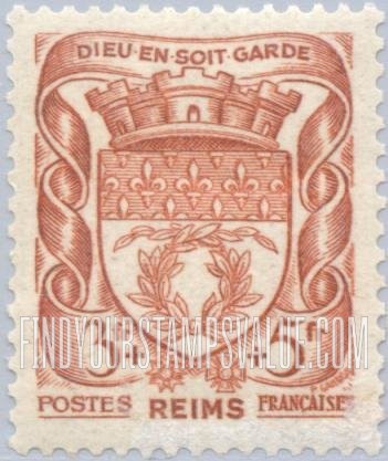 FindYourStampsValue: SEMI-POSTAL - Arms of Various Cities: Reims