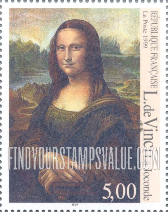 FindYourStampsValue: PhilexFrance β99: Mona Lisa, by Da Vinci