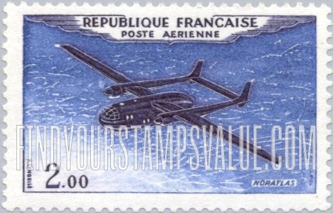 FindYourStampsValue: AIR POST - Noratlas: Types of 1954-59