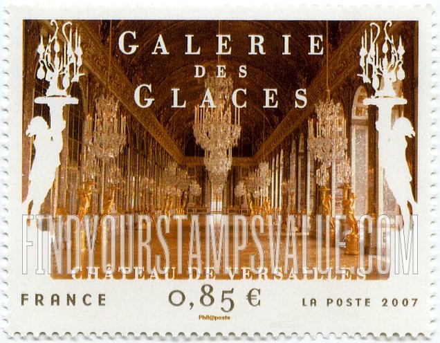 FindYourStampsValue: Art Issue: Galerie des Glaces, Versailles Palace