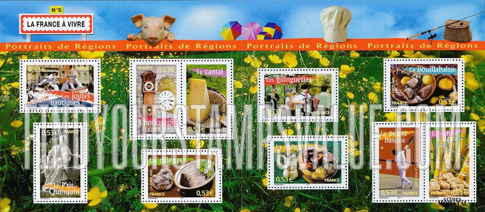 FindYourStampsValue: Aspects of Life in French Regions Type of 2003