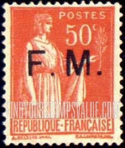 FindYourStampsValue: MILITARY - Peace with Olive Branch: Regular Issue Overprinted in Black