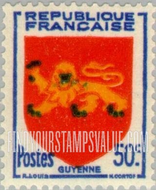 FindYourStampsValue: Arms of Guyenne (Aquitania)
