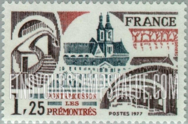 FindYourStampsValue: Tourist Issue: Abbey, Pont-à-Mousson