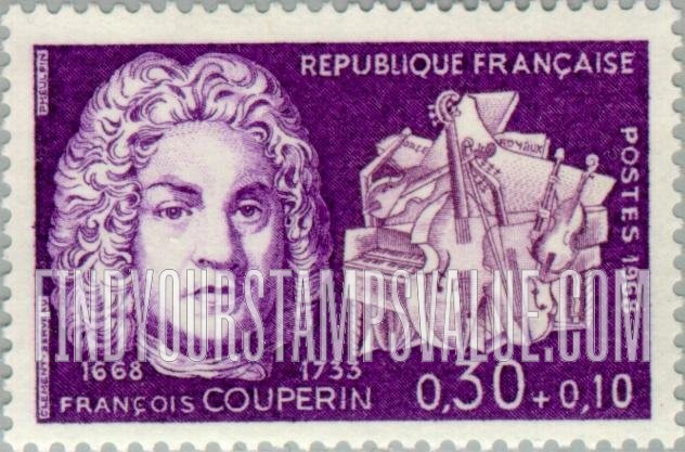 FindYourStampsValue: SEMI-POSTAL - François Couperin, Composer, and Instruments