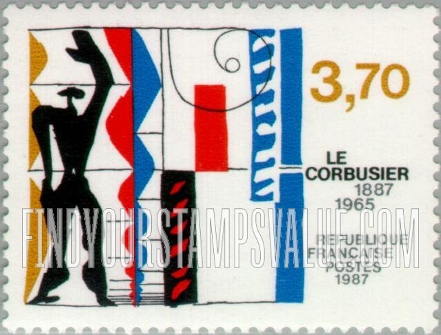 FindYourStampsValue: Charles Edouard Jenneret (Le Corbusier) (1887-1965), Architect: Abstract