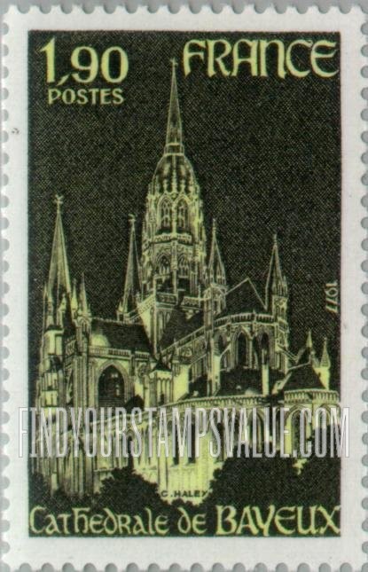 FindYourStampsValue: Tourist Issue: Bayeux Cathedral