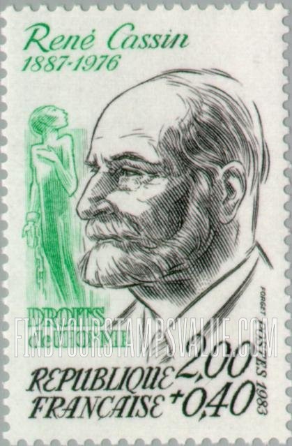 FindYourStampsValue: SEMI-POSTAL - Rene Cassin (1887-1976)
