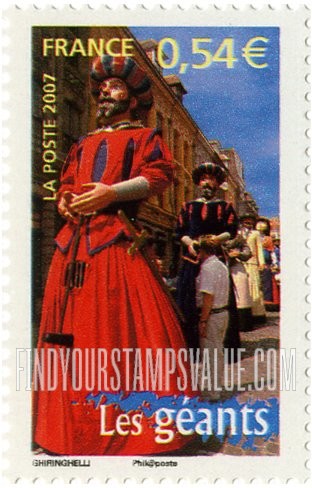 FindYourStampsValue: Aspects of Life in French Regions Type of 2003: Giants, vertical