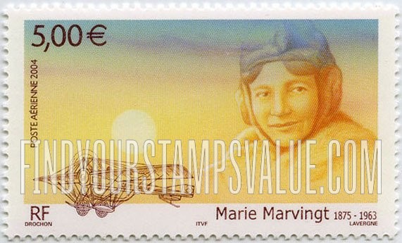 FindYourStampsValue: AIR POST - Marie Marvingt (1875-1963), Pilot