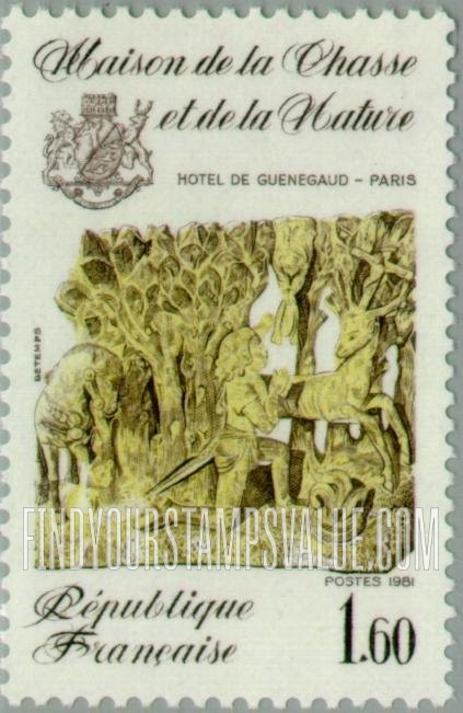 FindYourStampsValue: St. Hubert Kneeling before the Stag, 15th centennial sculpture