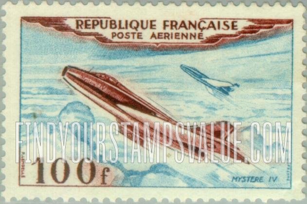 FindYourStampsValue: AIR POST - Jet Plane, Mystère IV