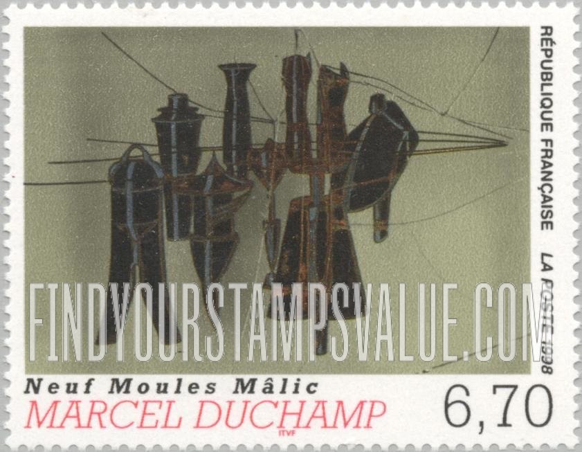 FindYourStampsValue: Art Series: Neuf Moules Malic, by Marcel Duchamp (1887-1968)