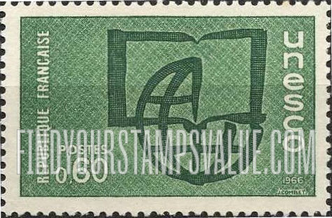 FindYourStampsValue: FOR THE UNITED NATIONS EDUCATIONAL, SCIENTIFIC AND CULTURAL ORGANIZATION - Book and Globe