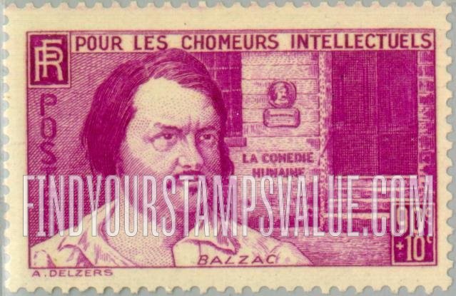 FindYourStampsValue: SEMI-POSTAL - Honoré de Balzac