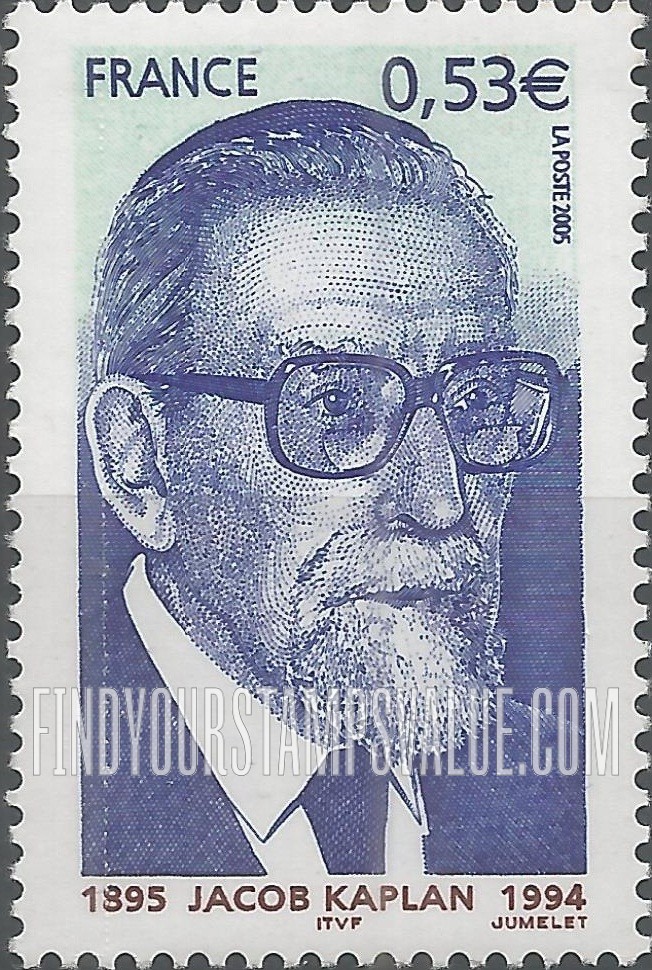 FindYourStampsValue: Jacob Kaplan (1895-1994), Grand Rabbi of France