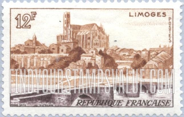 FindYourStampsValue: St. Stephen Bridge, Limoges