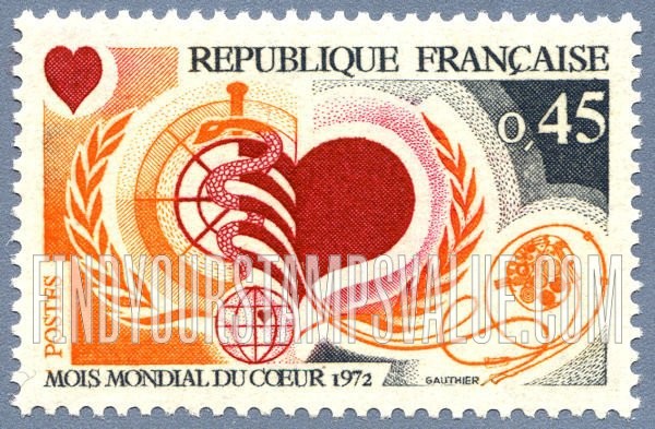 FindYourStampsValue: Hearts, UN Emblem, Caduceus and Pacemaker