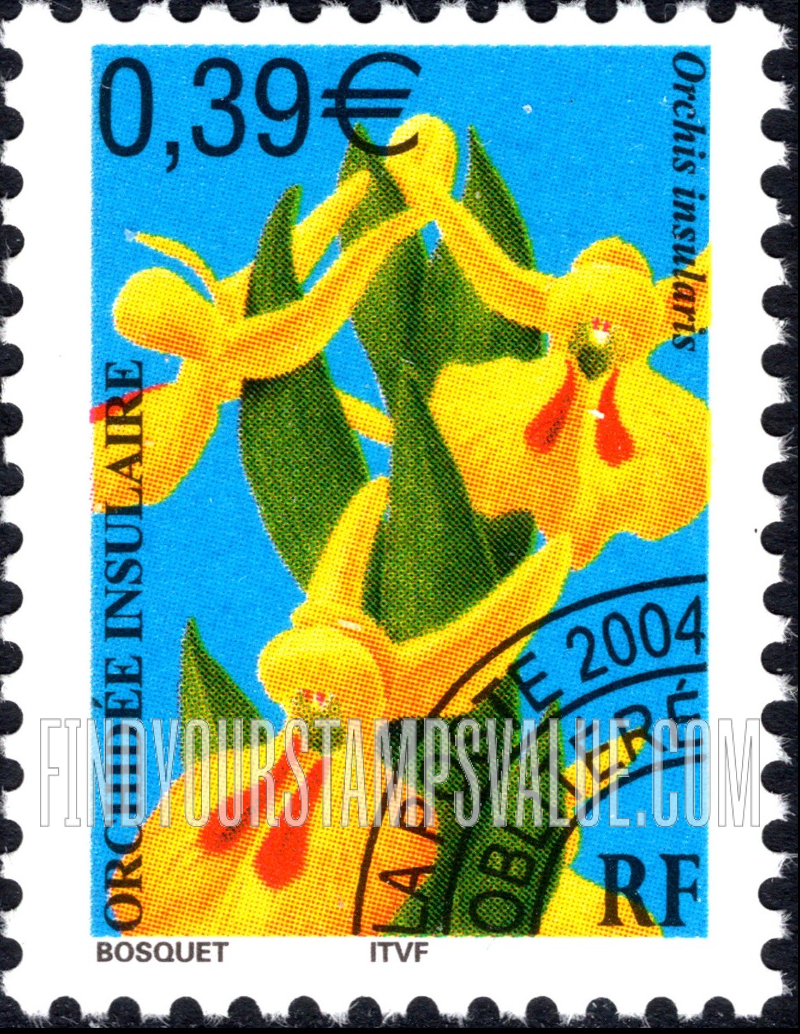 FindYourStampsValue: Orchid Type of 2002: Orchis insularis