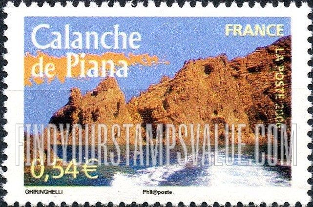 FindYourStampsValue: Aspects of Life in French Regions Type of 2003: Calanches de Piana, Corsica