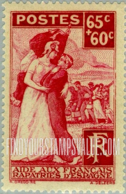 FindYourStampsValue: SEMI-POSTAL - “France” Welcoming Her Sons