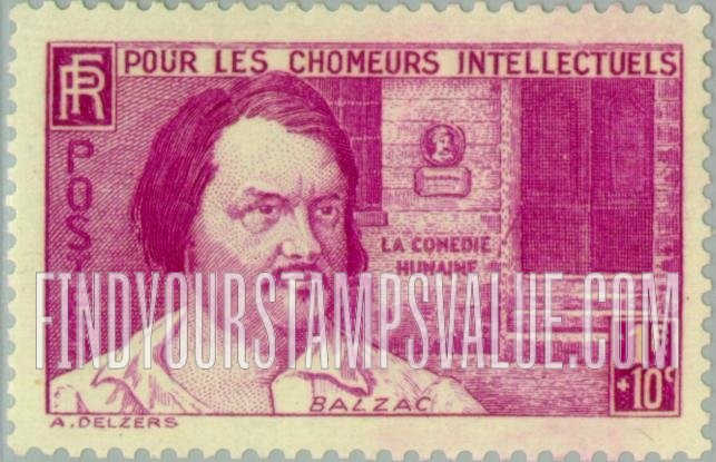 FindYourStampsValue: SEMI-POSTAL - Honoré de Balzac