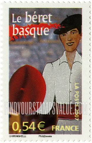 FindYourStampsValue: Aspects of Life in French Regions Type of 2003: Basque beret, vertical