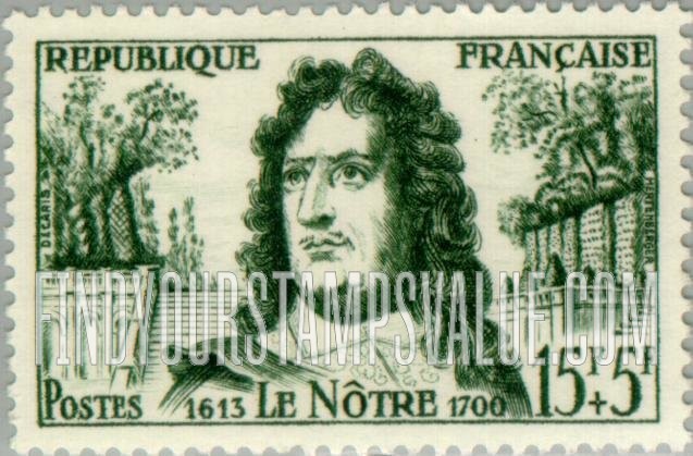 FindYourStampsValue: SEMI-POSTAL - André Le Nôtre and formal garden