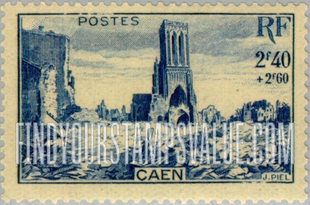 FindYourStampsValue: SEMI-POSTAL - Ruins of Caen