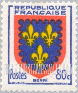 FindYourStampsValue: Arms of Berri: Arms Type of 1949