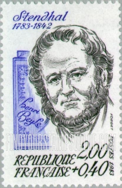 FindYourStampsValue: SEMI-POSTAL - Stendhal (Marie Henri Beyle, 1783-1842)