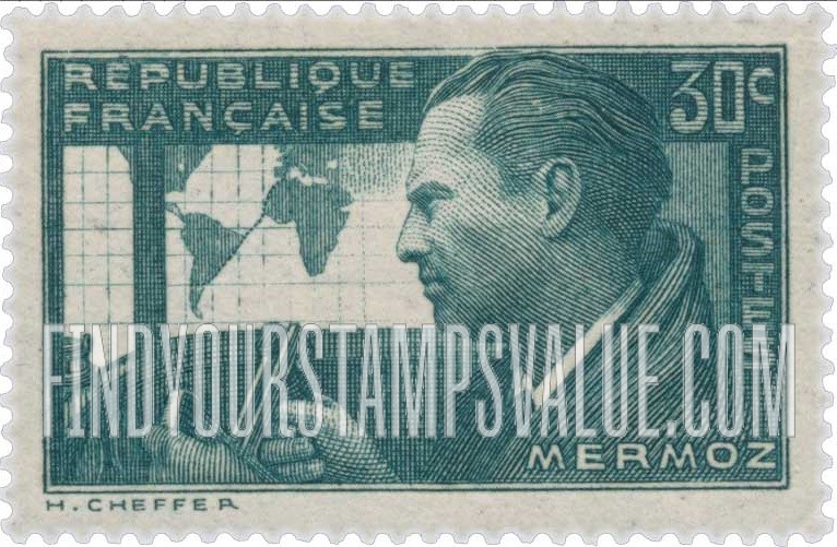 FindYourStampsValue: Jean Mermoz (1901-36), Aviator