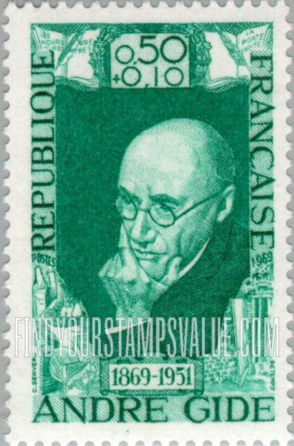 FindYourStampsValue: SEMI-POSTAL - André Gide, (1869-1951), writer
