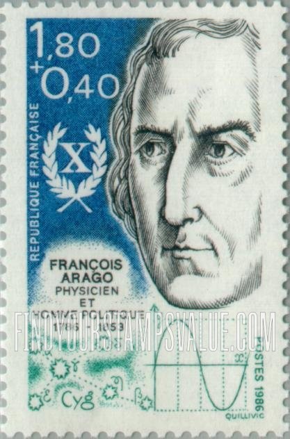 FindYourStampsValue: SEMI-POSTAL - Famous men: Francois Arago (1786-1853), physician, politician