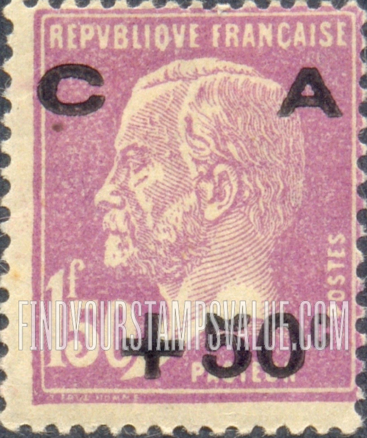 FindYourStampsValue: SEMI-POSTAL - Pasteur: Types of 1903-23 Issues Surcharged in Black