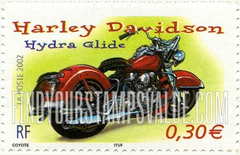 FindYourStampsValue: Motorcycles: Harley Davidson Hydra Glide