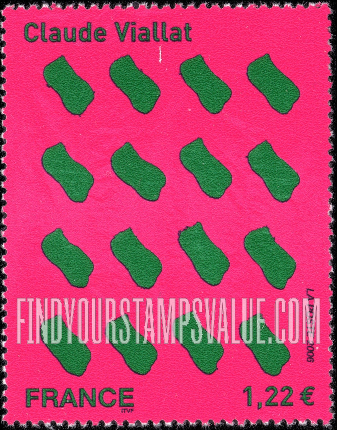 FindYourStampsValue: Art Series: Untitled Painting by Claude Viallat