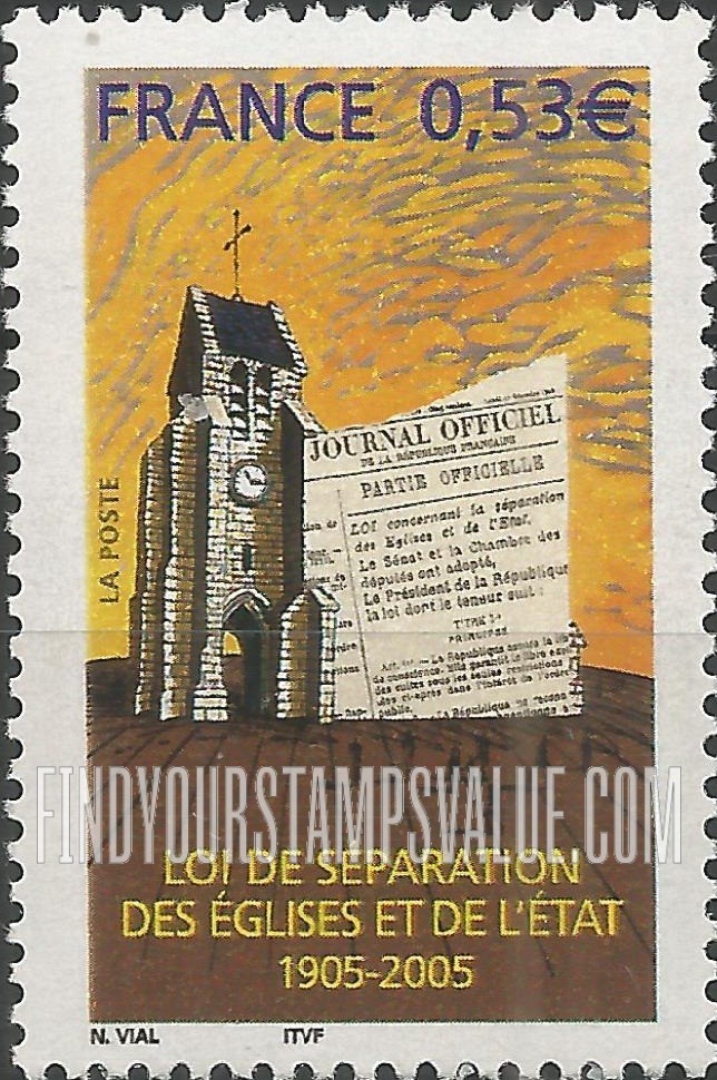 FindYourStampsValue: Law Separating Church and State, Centennial