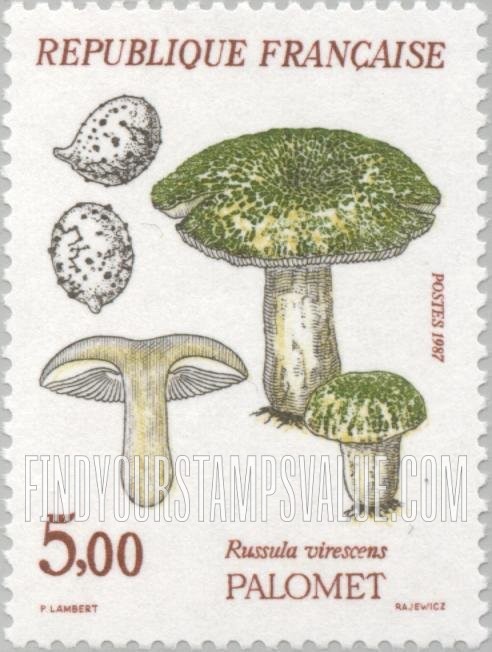 FindYourStampsValue: Mushrooms: Russula virescens